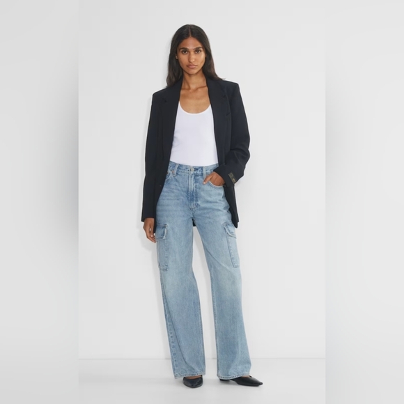 Denim Forum Denim - Denim Forum The Farrah Hi-Rise Cargo Jean